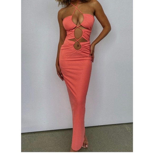 Jagger and Stone The Emily Maxi Dress Peach - Picture 3 of 4